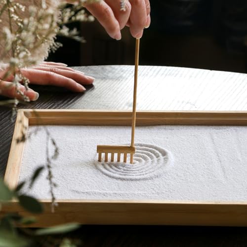 BangBangDa Mini Zen Garden Rake Tool - Japanese Tabletop Rock Sand Garden Tools Accessories Desktop Meditation Zen Decor Zen Gifts Office Relaxation Adult Toy Man Women Unique Stress Relief Birthday Gifts - Image 3