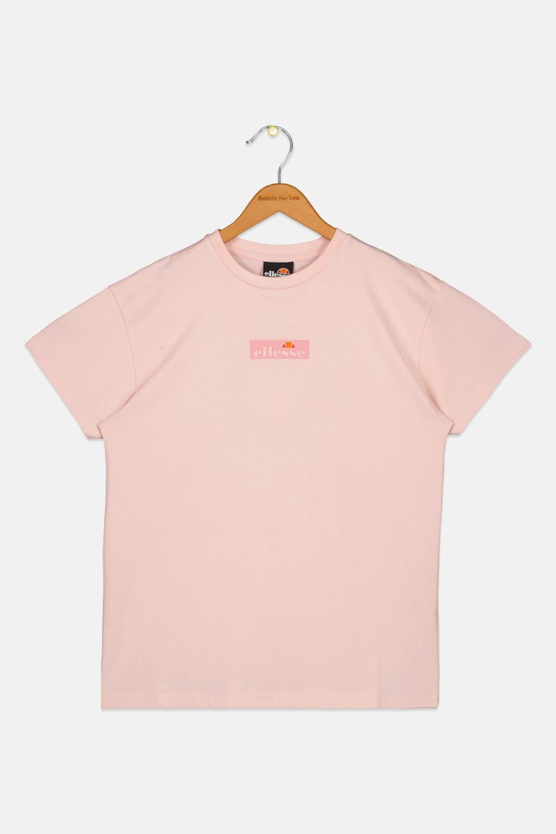 Ellesse ملابس رياضية للبنات للأطفال تي شيرت بأكمام قصيرة، خوخ - Image 1