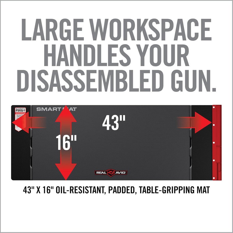 Real Avid Smart Mat Options - Choose 47.25”x19.5” XXL Mat or 43"x16" Universal Smart Gun Mat - Gun Oil Resistant, Non-Slip, Padded Rifle Cleaning Mat - Image 2