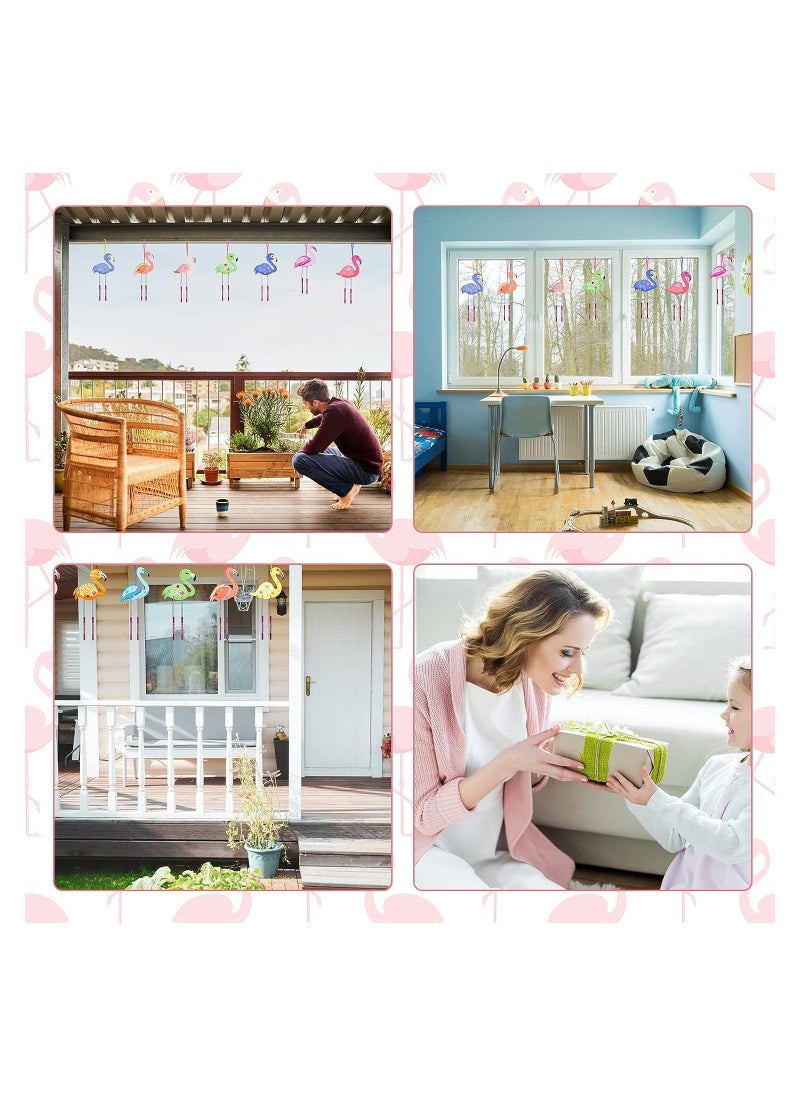 Y&D - 12 Sets Wooden Wind Chimes Kits Flamingo Chime Craft Kit DIY Art and for kids Birthday Gift Hawaiian Party Spring Summer Garden Indoor Outdoor - Image 1