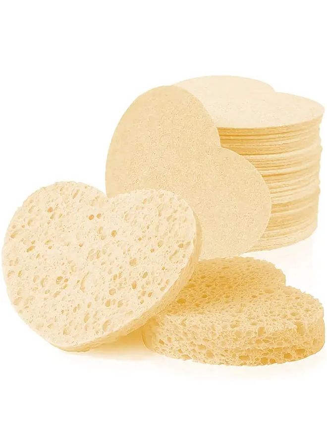 Pink Heart Shaped Compressed Facial Sponges 10 Pack Cellulose Cleansing Pads - Image 5