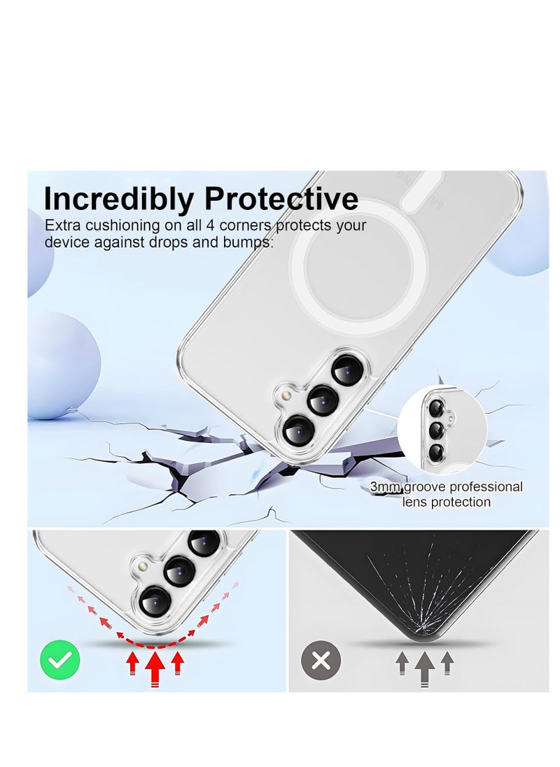 Magsafe - Magnetic Case for Samsung Galaxy A55 Case, [Compatible with MagSafe], Drop Protection Shockproof Phone Cover for Samsung A55 Crystal Clear - Image 1
