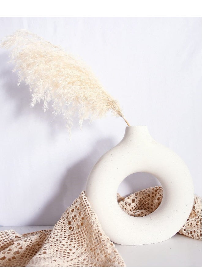 أعشاب البامبا البيض الأنيقة لتزيين المنزل - 20 غصن عالي الجودة - مثالي للتصميم البوهيمي، رياض الأطفال، الزفاف، الطاولة، والديكور الغربي - مثالي للديكورات العصرية. - Image 4