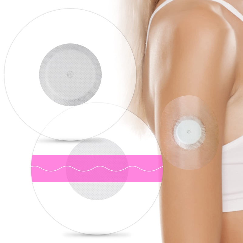HONYOU 60 حزمة أغطية حساسات ليبر خالية من اللاتكس لاصقات طبية لشرائط CGM مقطوعة مسبقًا لليبر 2/3 مع عدم وجود لاصق في المنتصف مقاومة للماء وقوية الثبات لفترة طويلة - Image 1