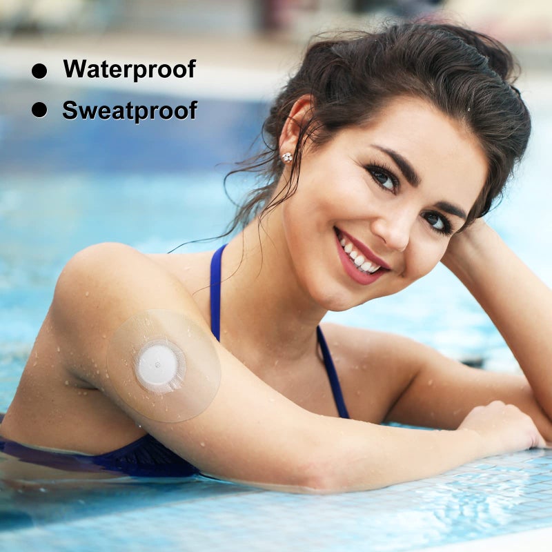 HONYOU 60 حزمة أغطية حساسات ليبر خالية من اللاتكس لاصقات طبية لشرائط CGM مقطوعة مسبقًا لليبر 2/3 مع عدم وجود لاصق في المنتصف مقاومة للماء وقوية الثبات لفترة طويلة - Image 3
