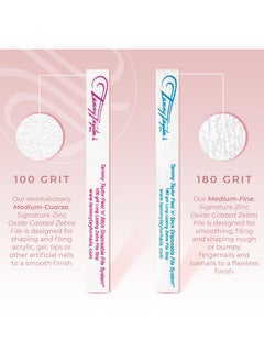 Tammy Taylor Tammy Taylor 100/180 Grit Nail Files for Acrylic Nails | Peel and Stick Disposable Zebra Coarse Nail File for Shaping Nail Art and Acrylic Nail Powder w/Professional Emery Boards for Nails | 10 Pack  - Image 3