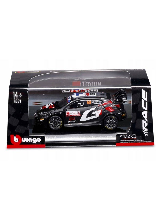 Bburago Race Toyota GR Yaris Rally1 Hybrid #69 Kalle Rovanpera Die-cast Car (1:43, Black) - Image 1