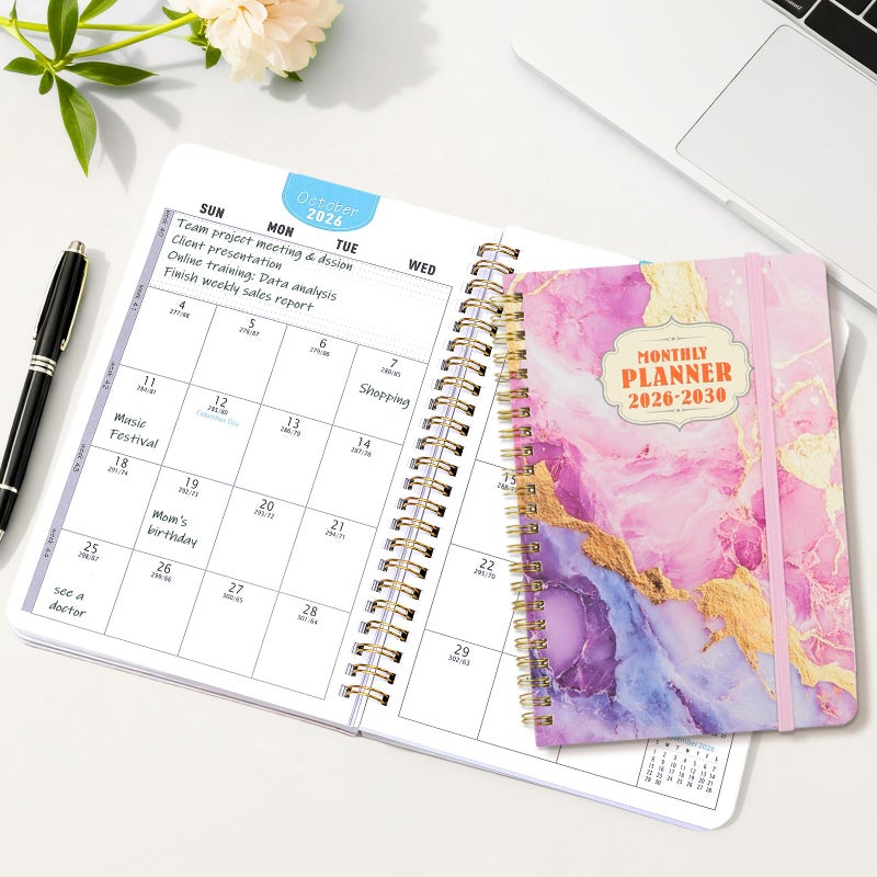 Aosemili 5-Year Monthly Planner 2026-2030, A5 Size, 60-Month Calendar with to-Do List, Spiral Bound Writing Plannner - Image 2