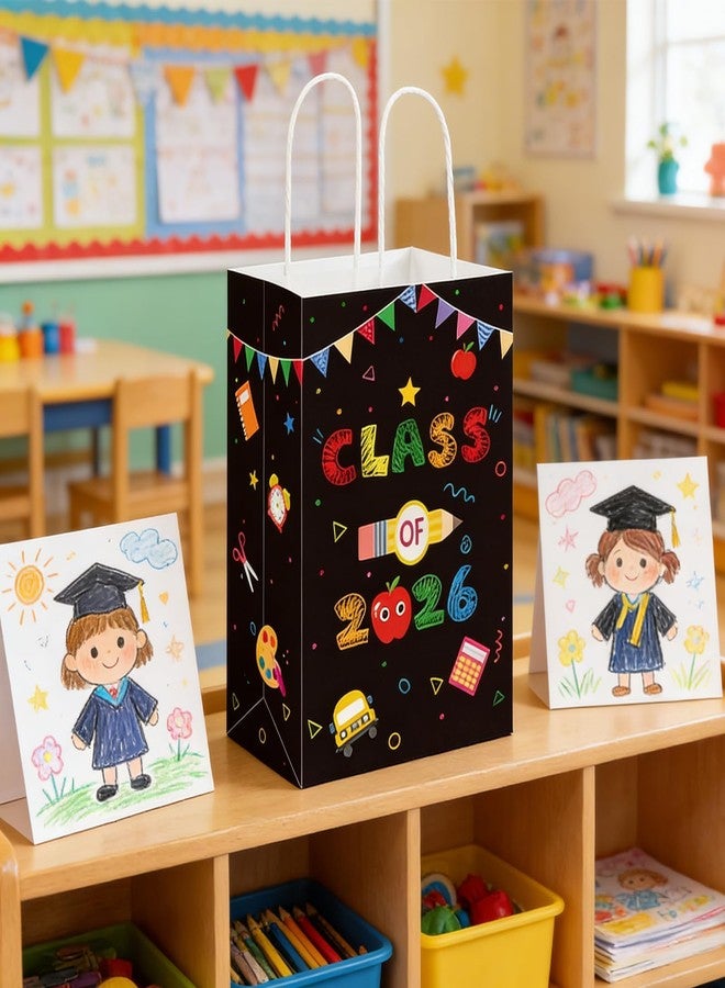 YLOLUL 12 Pieces Kindergarten Graduation Gift Bags 2026 Graduate Party Favor Bags Preschool Graduation Paper Gift Bags with Handles You Did It Congrat Goodie Bags Candy Bags for Kids Grad Party Supplies - Image 4