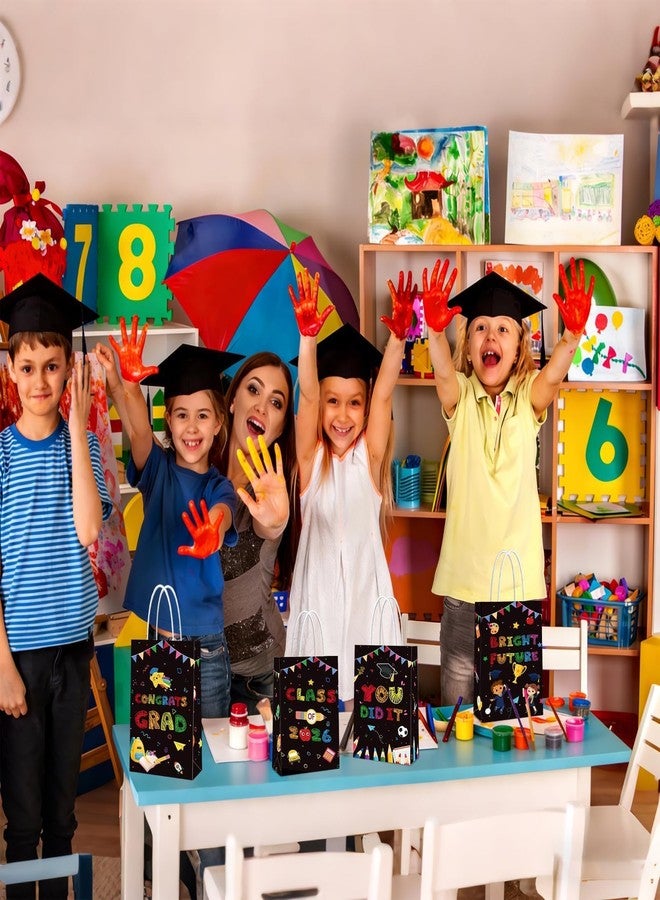 YLOLUL 12 Pieces Kindergarten Graduation Gift Bags 2026 Graduate Party Favor Bags Preschool Graduation Paper Gift Bags with Handles You Did It Congrat Goodie Bags Candy Bags for Kids Grad Party Supplies - Image 5