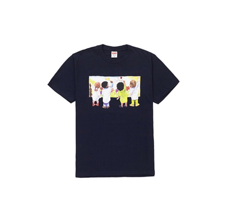 SUPREME 26FW New Trendy SUP American Retro Letter Print All-Match Short Sleeve T-Shirt - Image 1