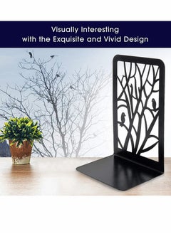 KASTWAVE Decorative Bookends, 2 Pair Metal 1 Free Pen Holder–Heavy Bookends for Shelves w/ Exquisite and Vivid Design, Excellent Low-Profile Addition to Any Decor  - Image 2