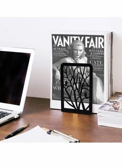 KASTWAVE Decorative Bookends, 2 Pair Metal 1 Free Pen Holder–Heavy Bookends for Shelves w/ Exquisite and Vivid Design, Excellent Low-Profile Addition to Any Decor  - Image 3
