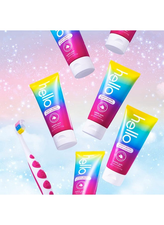 Hello hello Variety (Unicorn, Strawberry, Dragon) Fluoride Kids Toothpaste, Anticavity, Natural Flavors, Vegan, SLS Free, Gluten Free, Ages 2+, 4.2 Ounce (Pack of 3)  - Image 2