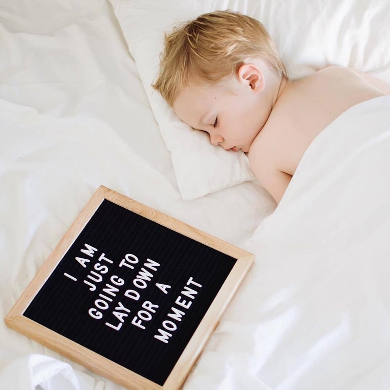 Felt Letter Board with Letters Changeable, Frame Wooden Message Board, Numbers, Symbols & Letters 340 Piece, Tripod Stand, for Baby Announcements, Milestones, Wedding Party Decor (White) - Image 5
