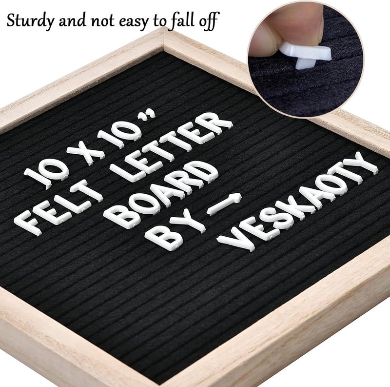 Felt Letter Board with Letters Changeable, Frame Wooden Message Board, Numbers, Symbols & Letters 340 Piece, Tripod Stand, for Baby Announcements, Milestones, Wedding Party Decor (White) - Image 3