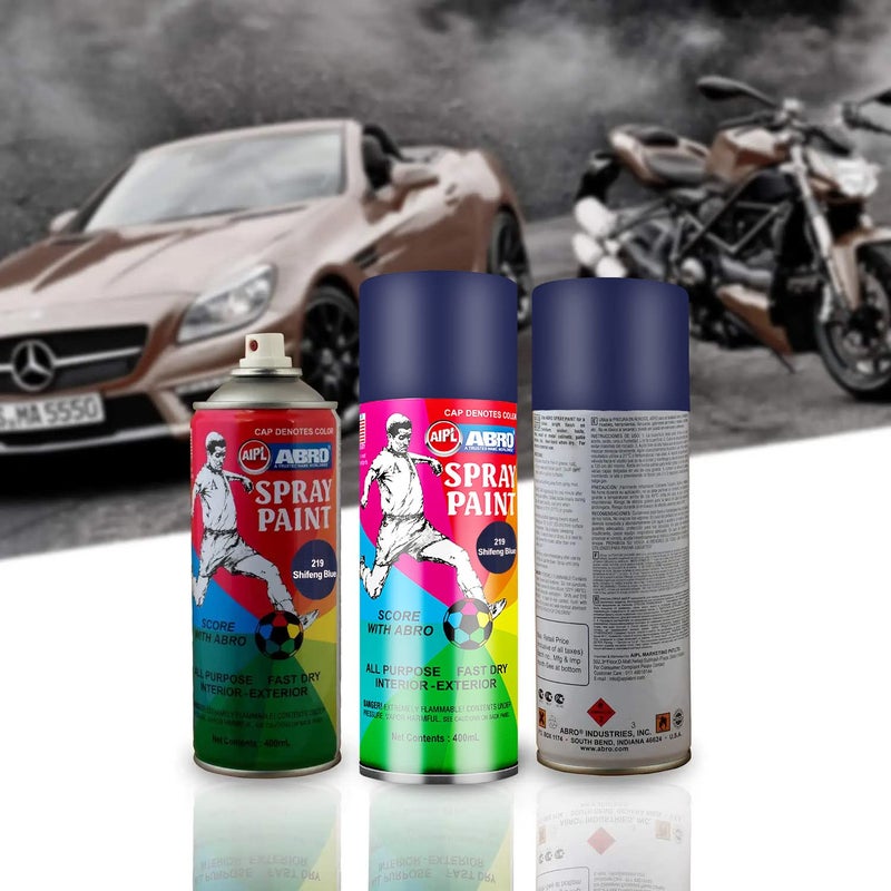 Abro SP-219 Multipurpose Colour Spray Paint Can (400ml, Shifeng Blue) DIY Quick Drying for Metal, Wood, Walls, Automotive Cars and Bikes - Image 5