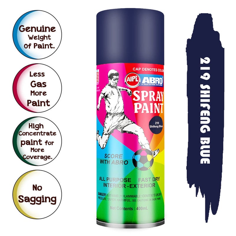 Abro SP-219 Multipurpose Colour Spray Paint Can (400ml, Shifeng Blue) DIY Quick Drying for Metal, Wood, Walls, Automotive Cars and Bikes - Image 3