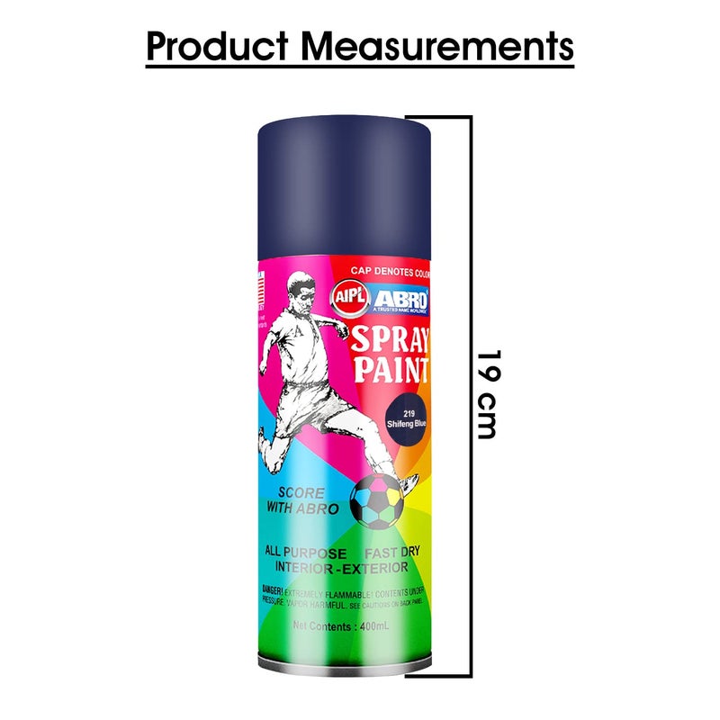 Abro SP-219 Multipurpose Colour Spray Paint Can (400ml, Shifeng Blue) DIY Quick Drying for Metal, Wood, Walls, Automotive Cars and Bikes - Image 4