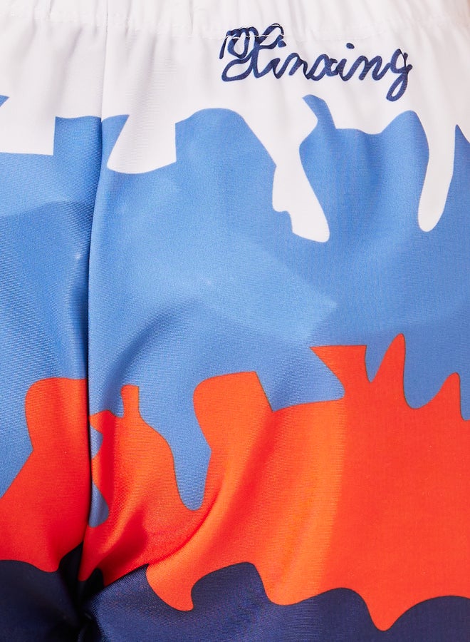 ستايلي شورت سباحة مطبوع بالكامل بخصر مطاطي - Image 4