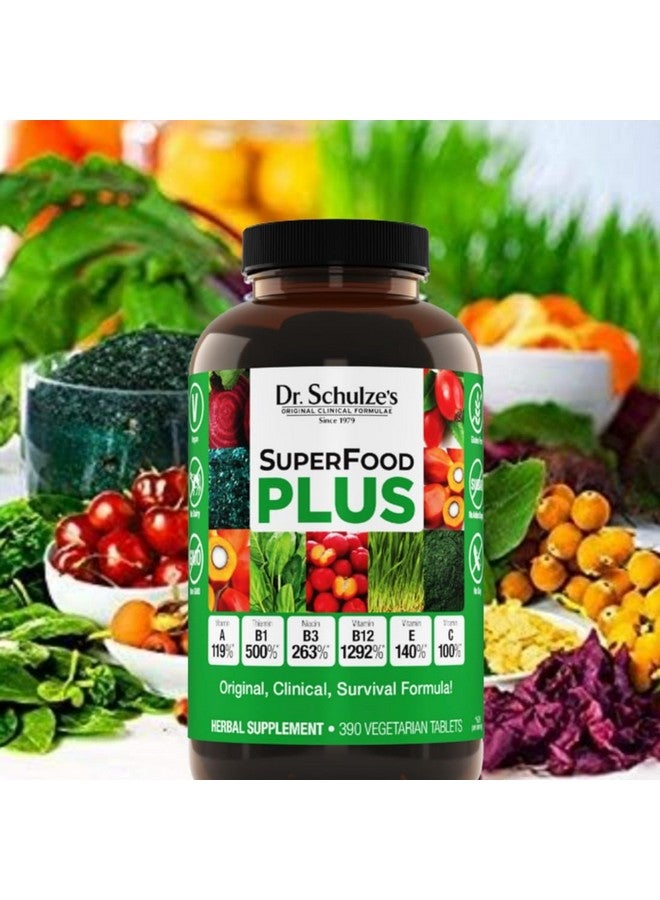 Dr. Schulze's SuperFood Plus | Vitamin & Mineral Herbal Concentrate | Daily Nutrition & Increased Energy | Gluten-Free & Non-GMO | Vegan | 390 Tabs | Packaging May Vary - Image 5
