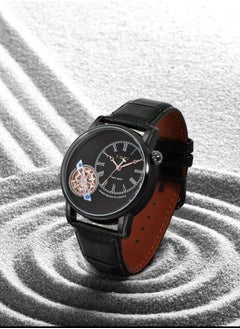 TOMI Tomi Watch With A Distinctive Shape, Black Leather Strap and Brown Strap For Men  - Image 1