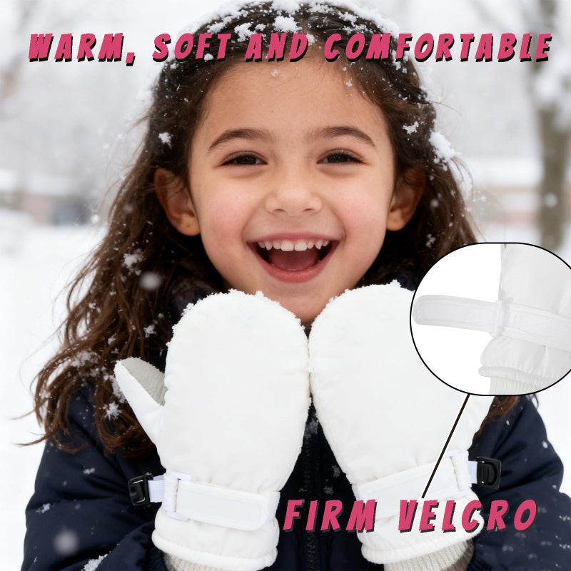 LPMOERA Kids Gloves Winter Toddler Snow Waterproof Gloves Kids Mittens For Boys Girls Ski Glove Warm Thermal Fleece White Dinosaur XSï¼ˆ3-5Tï¼‰ - Image 5