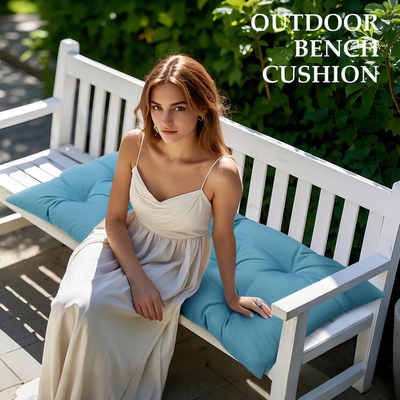 Eoieov Patio Bench Cushion Outdoor/Indoor Loveseat Pads Waterproof Garden Furniture Chair Pad Non Slip Thicken Swing Cushions for Porch Lawn Indoor Swing Couch Sofa Loveseat,40 * 20" Flower, - Image 4