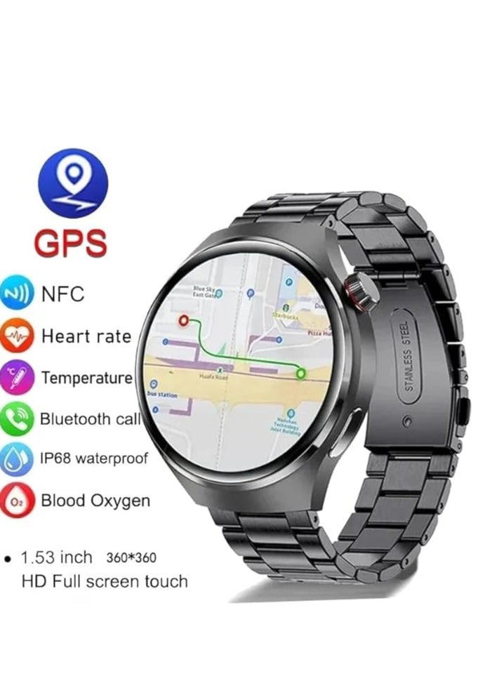 Generic - GT4 Pro Smart Watch For Men With 2 Extra Bracelets , Bluetooth Call , Blood/Oxygen/Heart Rate Monitor - Image 1
