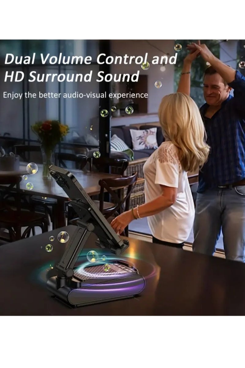 Cell Phone Stand With Wireless Speaker And Non-slip Base, Suitable For Indoor And Outdoor And Desktop, Portable Mobile Phone Stand Speaker For Party Camping - Image 4