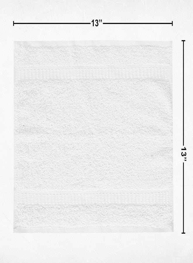 GOLD TEXTILES Luxury Wash Cloths Set of 24, White (13x13 Inches) 100% Ring Spun Cotton, Premium Feel with High Absorbency Ideal Washcloths for Bathroom, Salon, Spa and Gym (24, White) - Image 3