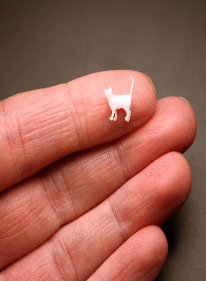 RillyRellow Micro Miniature Standing Kitty, Miniature Blank Cat Unpainted Pet Kittens, Dollhouse Tiny Cat, for Dollhouse, Model Domestic, Fairy Garden, Terrarium (2PCS) (1:24 Scale cat) - Image 4