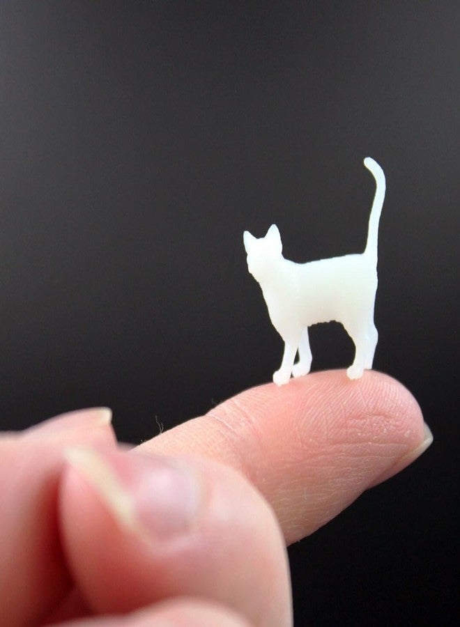 RillyRellow Micro Miniature Standing Kitty, Miniature Blank Cat Unpainted Pet Kittens, Dollhouse Tiny Cat, for Dollhouse, Model Domestic, Fairy Garden, Terrarium (2PCS) (1:24 Scale cat) - Image 3