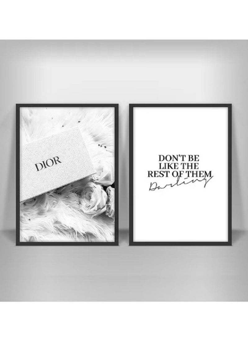 Boomah Accessories Set of 2, Fashion Wall Art Poster 30x40cm - Girl Power Inspirational Quote for Living Room or Bedroom and interior 