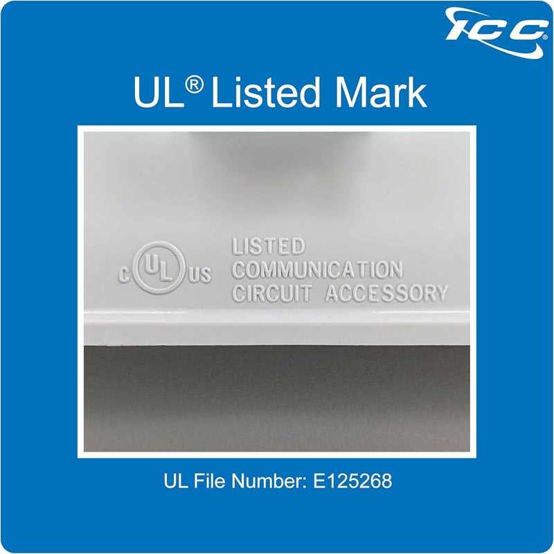 ICC 1-Port Keystone Wall Plate (10 Pack), UL Listed, Durable ABS Plastic with Telephone Hanging Standoffs, Single Gang Wall Plate for RJ45, RJ11/RJ12 6P6C Jack, White - Image 2
