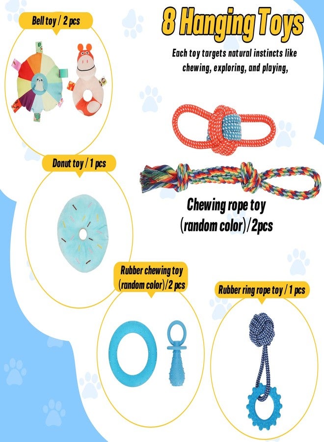 Bullro Puppy Play Gym with 8 Hanging Toys, Dog Jungle Gym Indoor with Hammock and Funny Enrichment Toys, PVC Frame Puppy Gym Activities Center for Puppies, Dog Gym Playground - Image 3