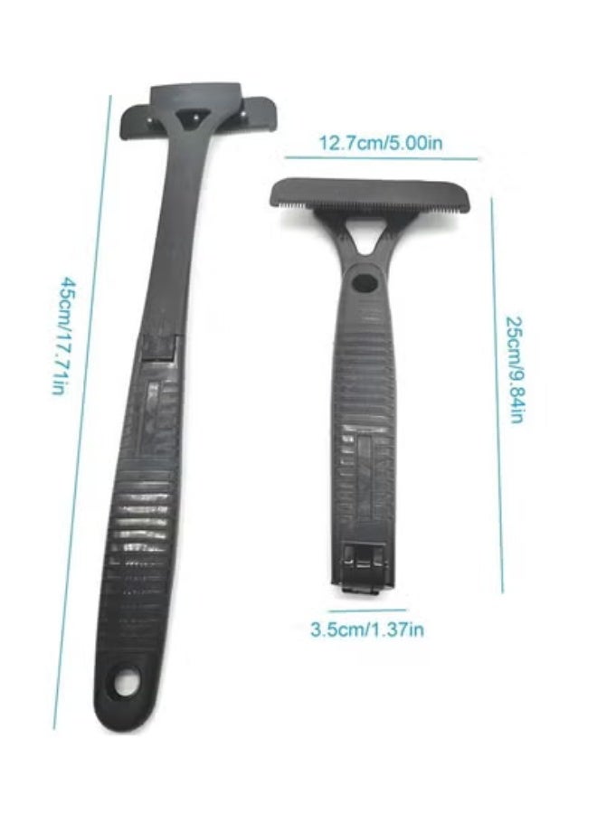 AROAQ Safety Men Long Handle Folding Shaving Knife Body Shaver Back Hair Trimmer Body Leg Back Razor Shaver Epilator Hair Removal Tool - Image 3
