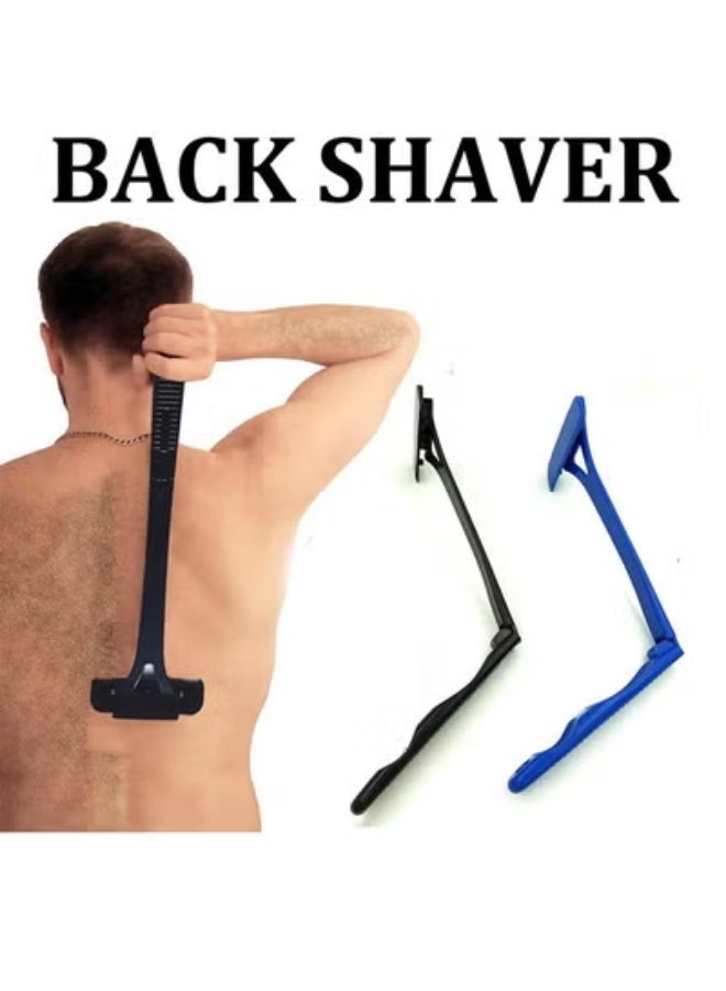 AROAQ Safety Men Long Handle Folding Shaving Knife Body Shaver Back Hair Trimmer Body Leg Back Razor Shaver Epilator Hair Removal Tool - Image 1
