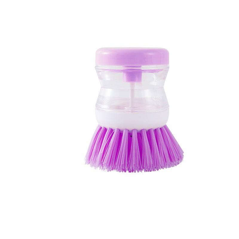 Press-Type Liquid Dispensing Dish Brush Purple Purple