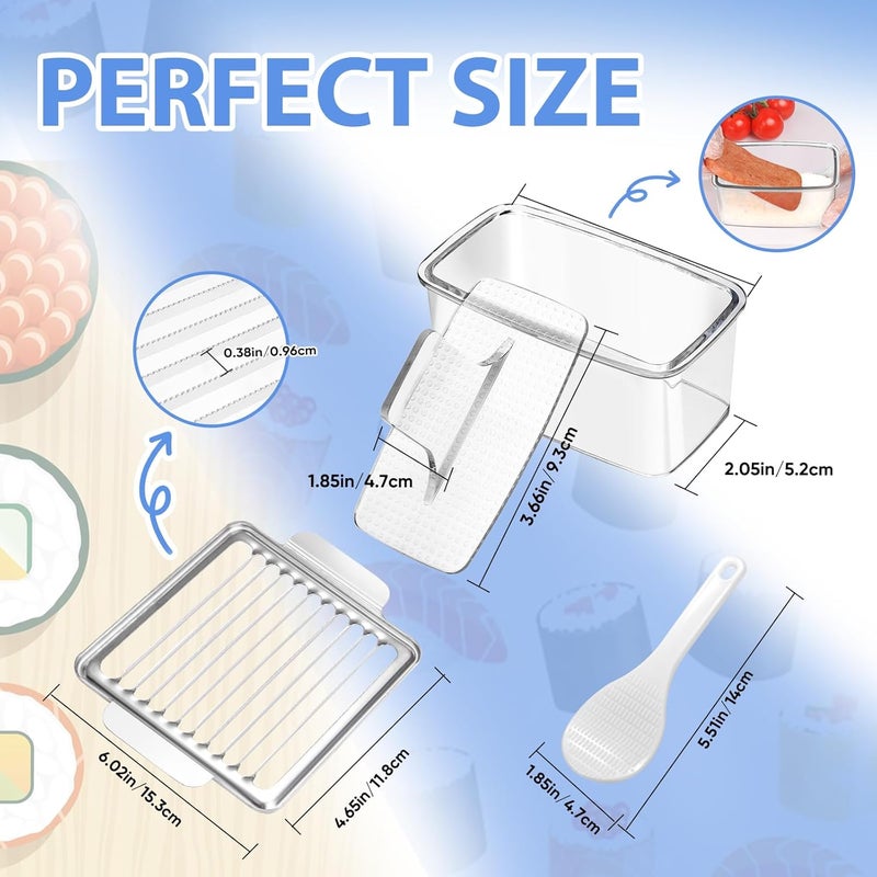 DIMVKA Musubi Press Mold Kit with Slicer for SPAM, 2 Pack Hawaiian Sushi Rice Press Maker for Onigiri (Non-Stick, Easy Clean) - Image 5