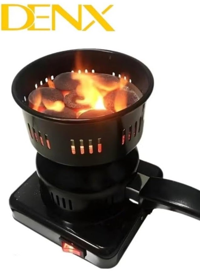DENX 650W Electric Charcoal Starter DX2569 – Fast 3-5 Min Charcoal Ignition, Porcelain-Coated Heat-Resistant Tray, Detachable Handle, Multi-Purpose BBQ, Tea, Coffee, Hookah Starter, Portable & Safe - Image 2