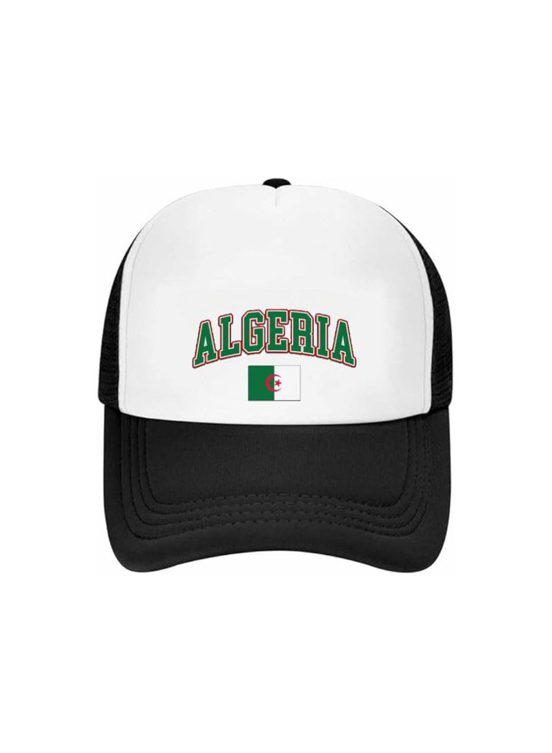 PRINTSHOP4ME Algeria Mesh Cap With Plastic Closure For Men And Women–Perfect For Sports,Outdoor Activities And Casual Wear–Great Gift For Sports Fans And Events - Image 1