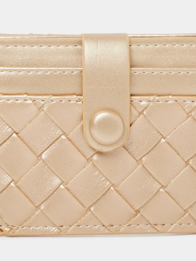 Styli  Gold Textured Bi-Fold Card Holder for Women | Best Price UAE