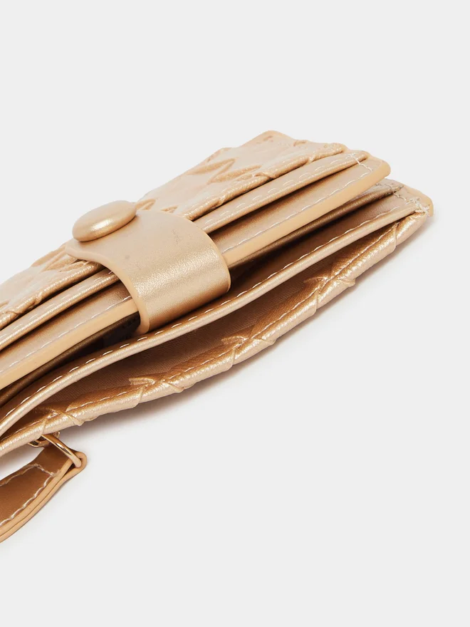 Styli  Gold Textured Bi-Fold Card Holder for Women | Best Price UAE