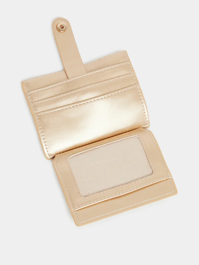 Styli  Gold Textured Bi-Fold Card Holder for Women | Best Price UAE