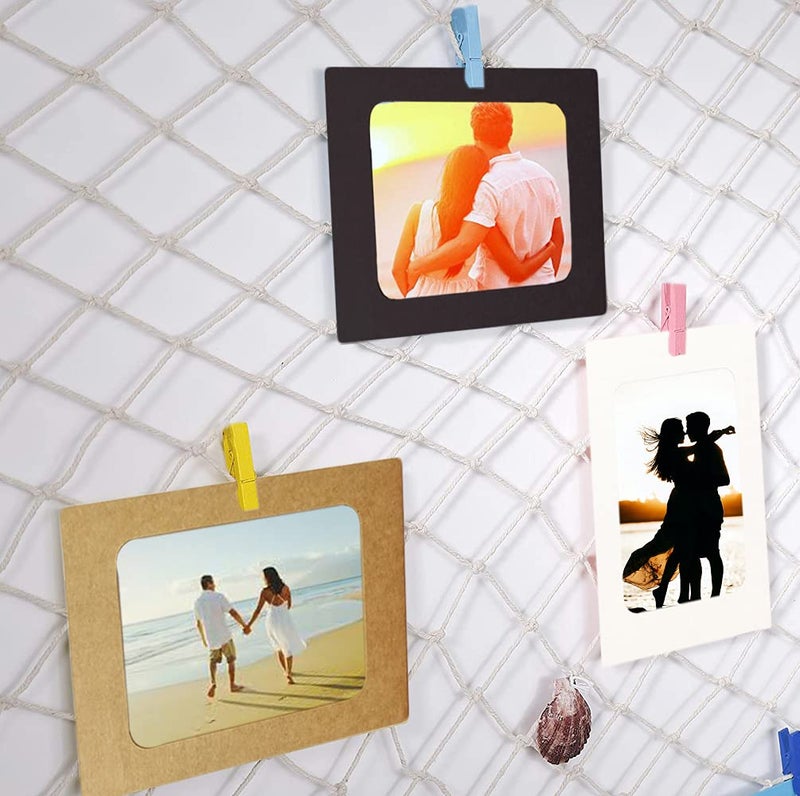INFIPRISES Photo Hanging Wall Decoration Collage Fishing Net Picture Frame with 50 Led Fairy String Light, 20 MultiColour Hanging Display Paper Photo Frame and 20 Color Clothespins, Wall Decor Display Photo Picture Frame (Net Size: 150x150cm, Light Size: 5 Mtr) - Image 5