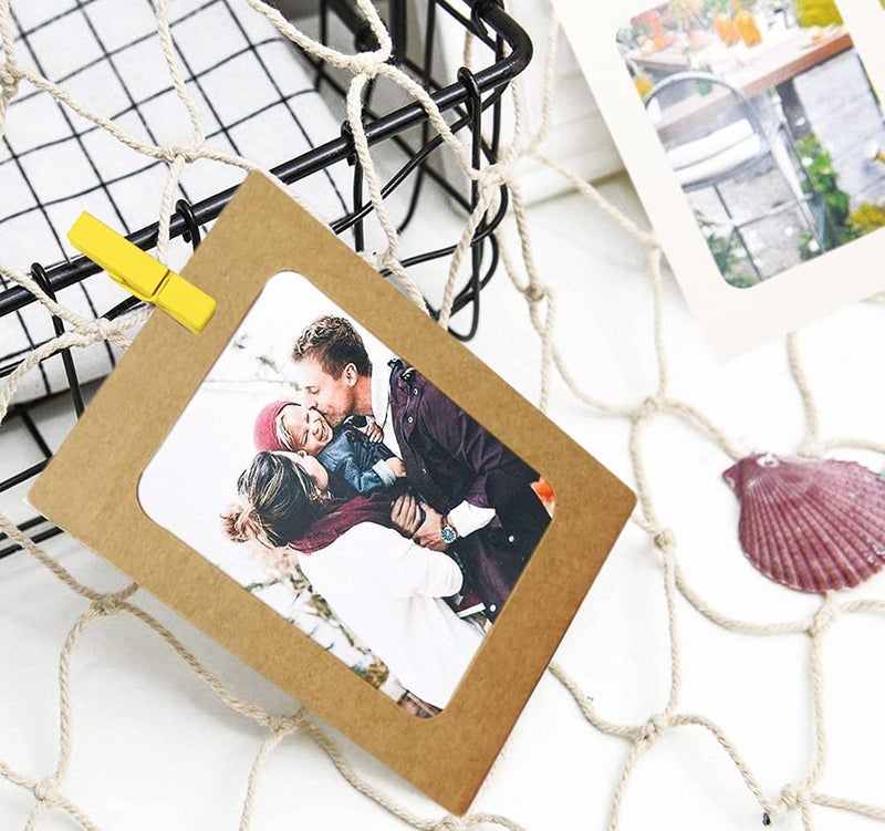 INFIPRISES Photo Hanging Wall Decoration Collage Fishing Net Picture Frame with 50 Led Fairy String Light, 20 MultiColour Hanging Display Paper Photo Frame and 20 Color Clothespins, Wall Decor Display Photo Picture Frame (Net Size: 150x150cm, Light Size: 5 Mtr) - Image 4