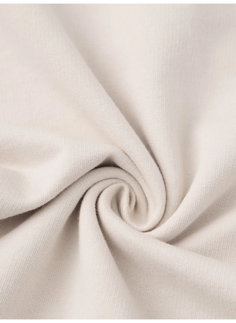 The Souled Store  The Souled Store Oversized T-Shirt: Bear Minimum Men and Boys Short Sleeves Round Neck Beige Graphic Printed Cotton Oversized T-Shirts for Men | Best Price UAE