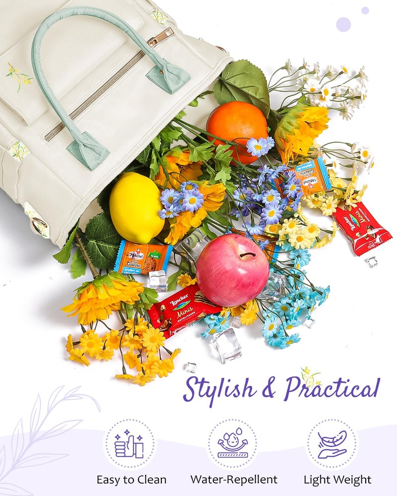 GLORIEROO Deluxe Insulated Lunch Box Bag Women - Leakproof Waterproof Cooler with Multi Pockets Removable Strap for Work Picnic - Teacher Mothers Day Christmas Birthday Gifts - Image 3