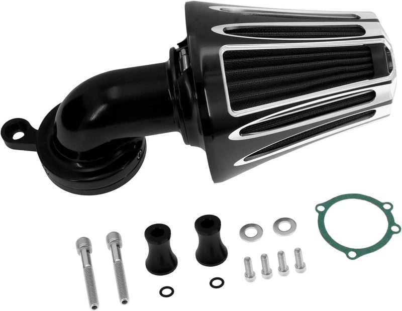 DEMULAX Black Chrome Motorcycle Air Filter - Image 1